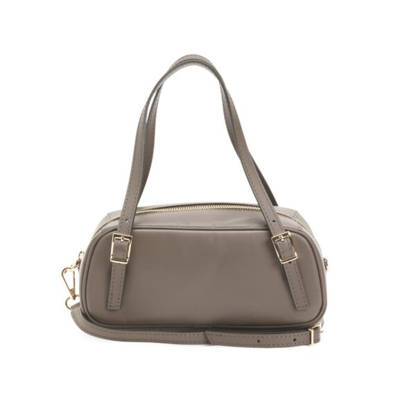 ISADORA Olive Made In Italy Leather Belted East West Satchel - Picture 1 of 2